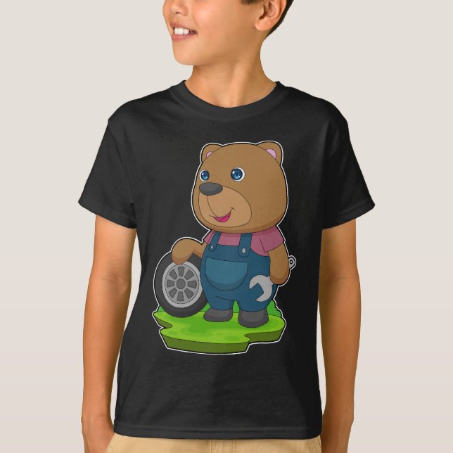 T-shirt Pneu de voiture mécanique de l'ours (Devant)