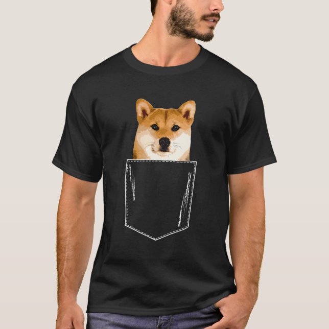T-shirt Poche de chiot Shiba Inu (Devant)