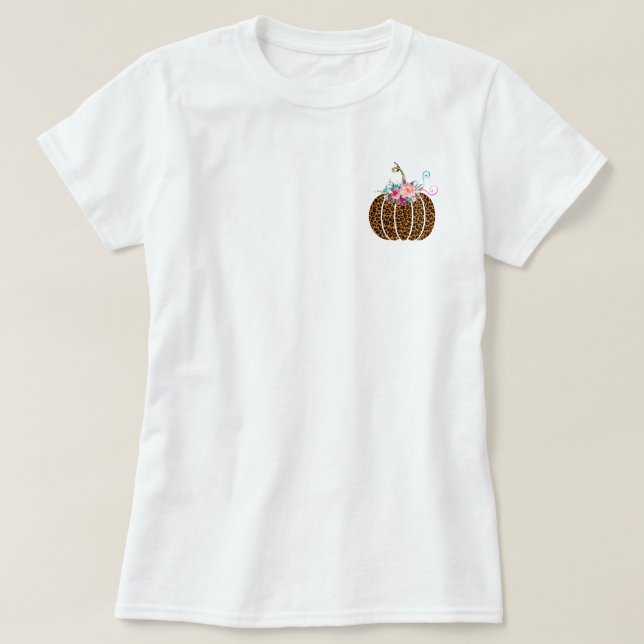 T-shirt Poche de citrouille léopard (Design devant)