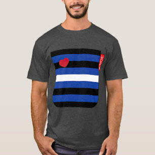 T-shirt Poche en cuir d'ours gris, drapeau d'impression
