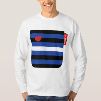 T-shirt Poche en cuir d'ours gris, drapeau d'impression