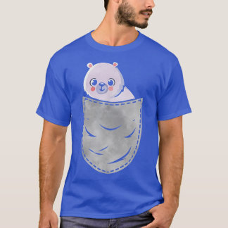 T-shirt Poche Ice Ours Animal Dans Votre Poche Drôle Ice B