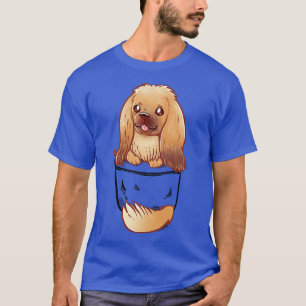 T-shirt Poche mignonne Pekingese Chien