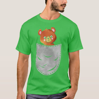 T-shirt Poche Ours Animal Dans Votre Poche Amusant Ours Lo