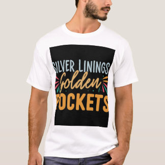 T-shirt Poches En Argent Poches En Or.