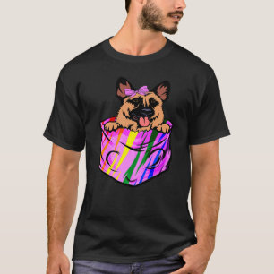 T-shirt Pocket Berger Allemand Lgbt Q Chien Gay Pride Rain
