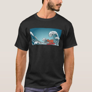 T-shirt Pocket Capybara Surfer Guinée Pig Rodent
