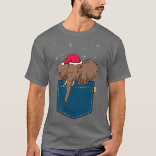 T-shirt Pocket Christmas Zoo Amoureux des animaux Merry Xm