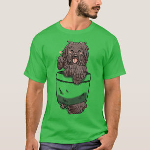T-shirt Pocket Cute Puli Chien