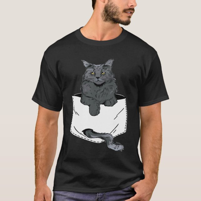 T-shirt Pocket Cute Siamese Cat Kitten  cat (Devant)