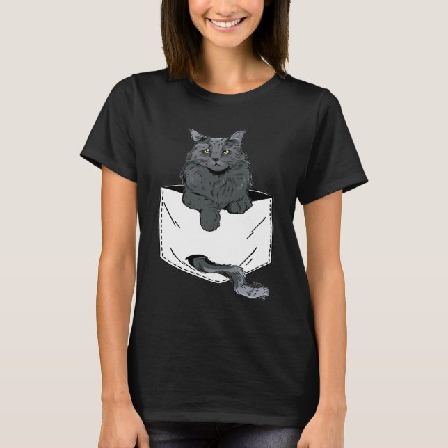 T-shirt Pocket Cute Siamese Cat Kitten  cat (Devant)