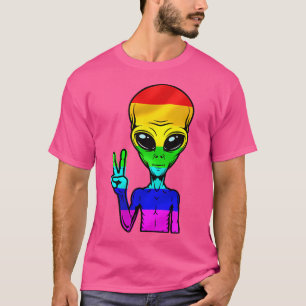 T-shirt Pocket Gaylien Gay Alien Pride Lbgt Arc-en-ciel Uf