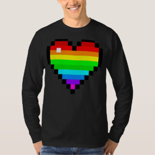 T-shirt Pocket Gaymer Lgbt Retro Pride Gay Gamer Pixel He