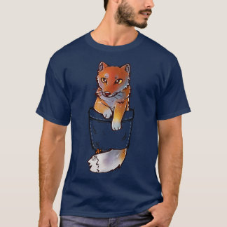 T-shirt Pocket mignonne renard tibétain