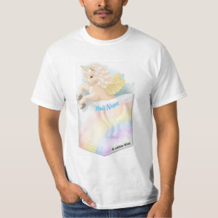 T-shirt Pocket Rainbow Unicorn
