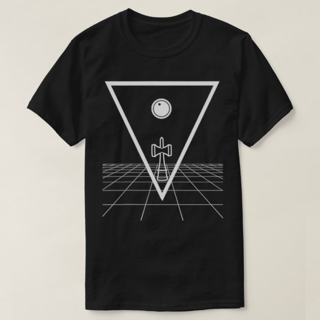 T-shirt Pocket Triangle Kendama on the grid Tricks Skill T (Design devant)