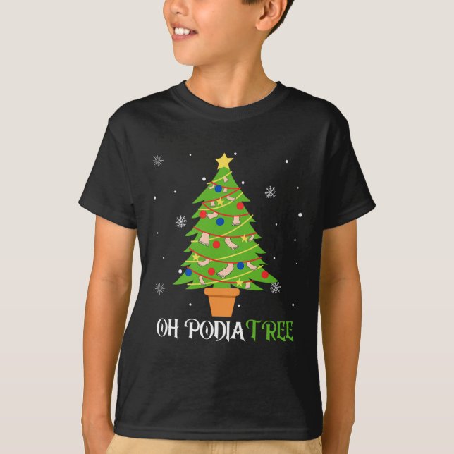 T-shirt Podiatrié noël arbre podiatre pied médical comme (Devant)