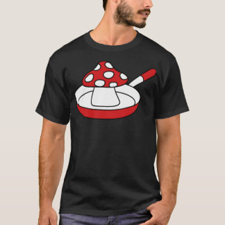 T-shirt poêle rôti tablier chef cuisiner champignons mouch