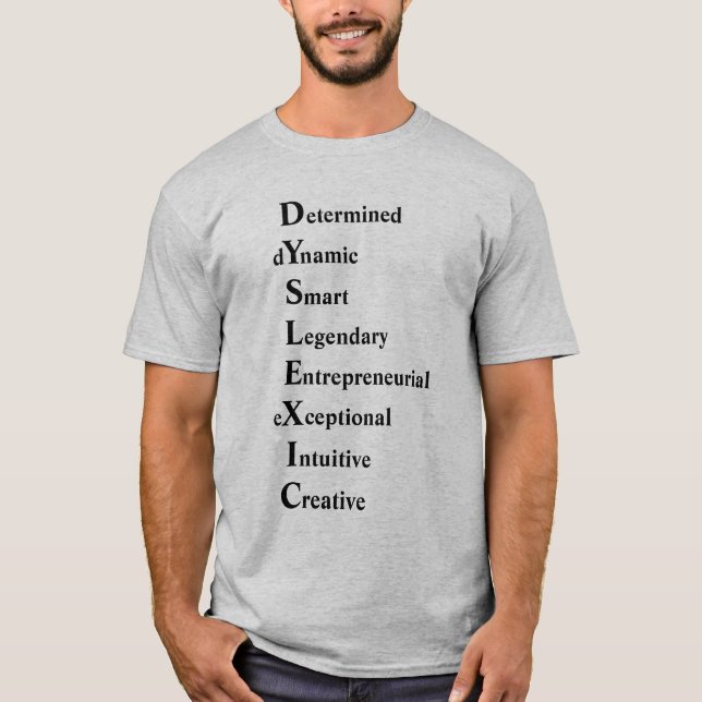 T-shirt Poème acrostique dyslexique (Devant)