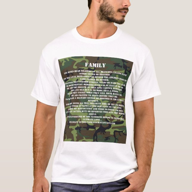 T-shirt Poème de Military Brother et Sister's intitulé Fam (Devant)
