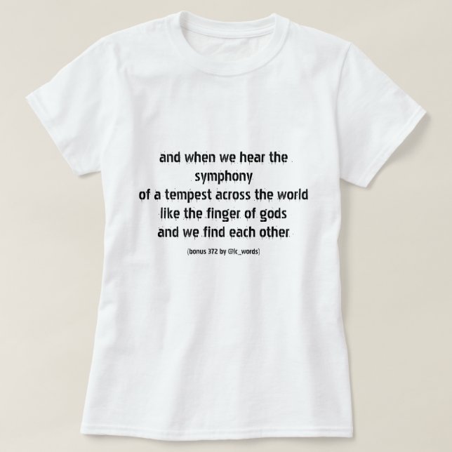 T-shirt poème sur la vie et l'amour (Design devant)