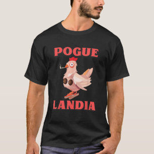 T-SHIRT POGUELANDIA DRAPEAU POULET DANS UN BARRE DE COCO F
