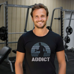 T-shirt Poids Ascenseur Addict, Arc-en-ciel Vintage Homme
