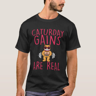 T-shirt Poids Fitness Enthousiaste Gym Amoureux des chats 