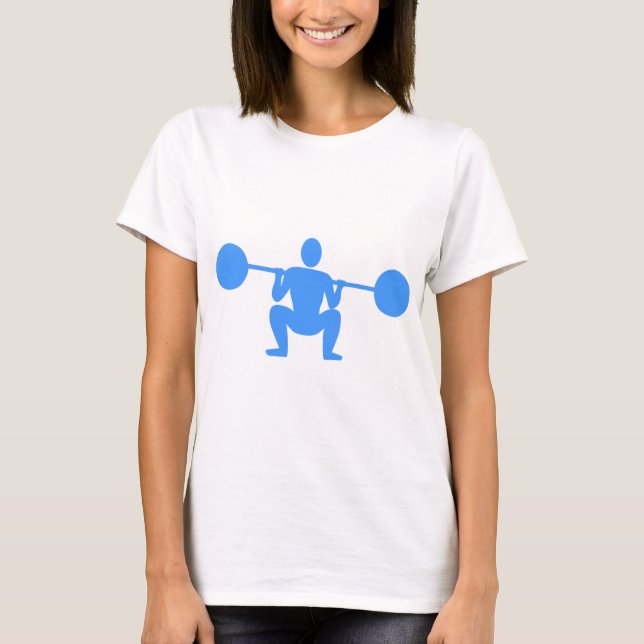 T-shirt Poids Lifter 01 - Bleu bébé (Devant)