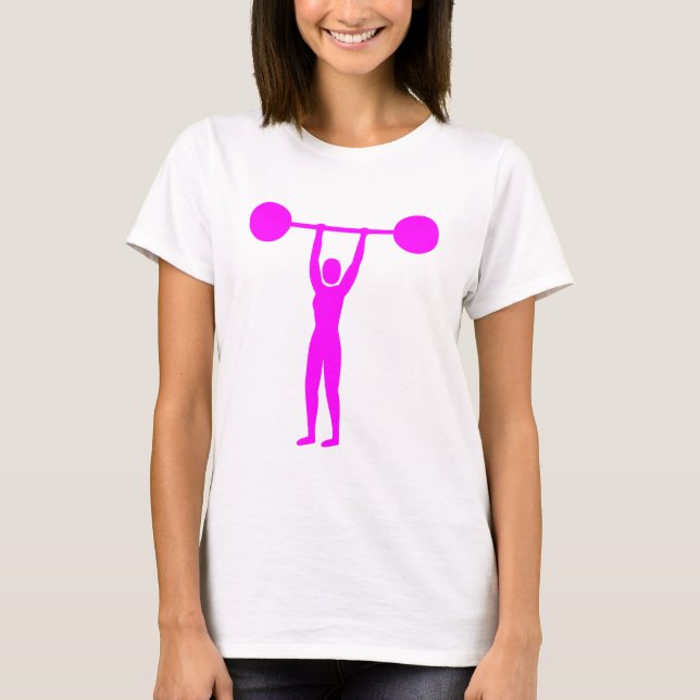 T-shirt Poids Lifting 02 - Magenta (Devant)