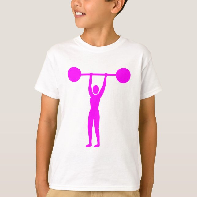 T-shirt Poids Lifting 02 - Magenta (Devant)
