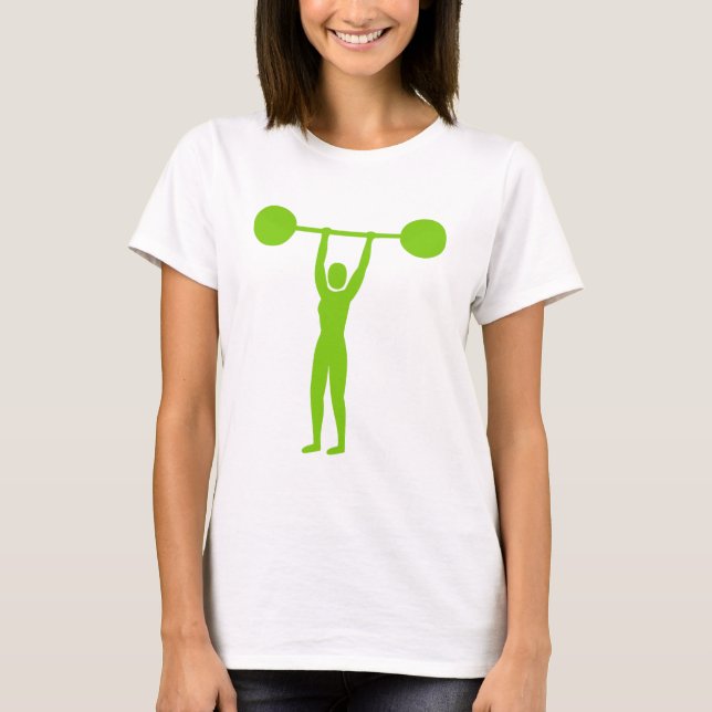 T-shirt Poids Lifting 02 - Martian Green (Devant)