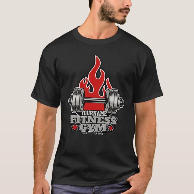 T-shirt Poids Personnalisé Levant Dumbbell Fitness Gym (Devant)