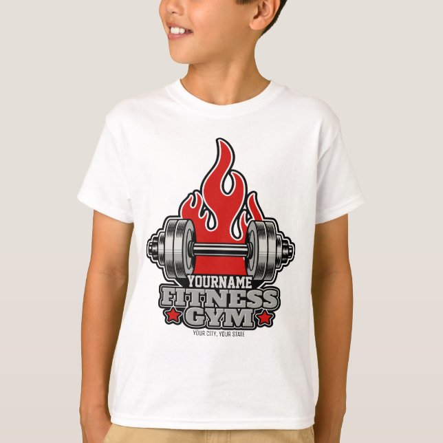 T-shirt Poids Personnalisé Levant Dumbbell Fitness Gym (Devant)