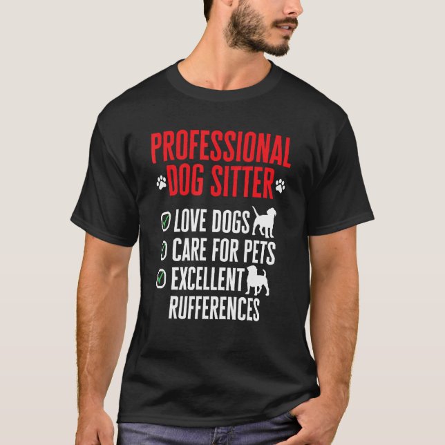 T-shirt Poignée de chien Sitting Animaux de compagnie Sitt (Devant)
