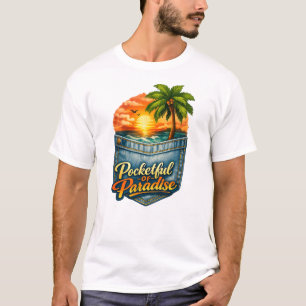 T-shirt Poignée de Paradis – Coucher de soleil tropical T-