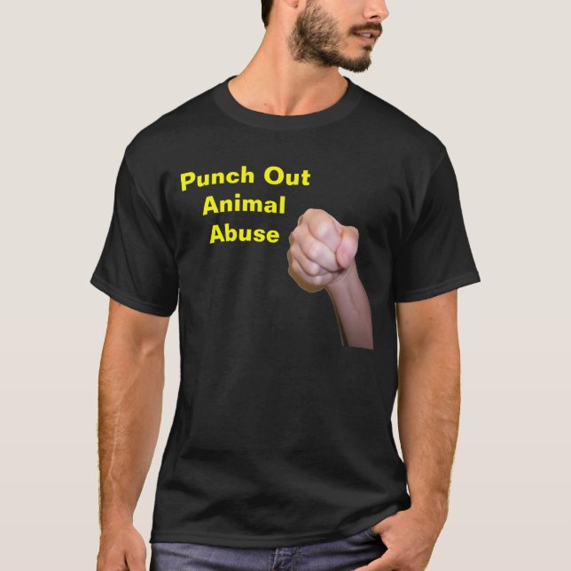 T-shirt Poinçonnez l'abus animal (Devant)
