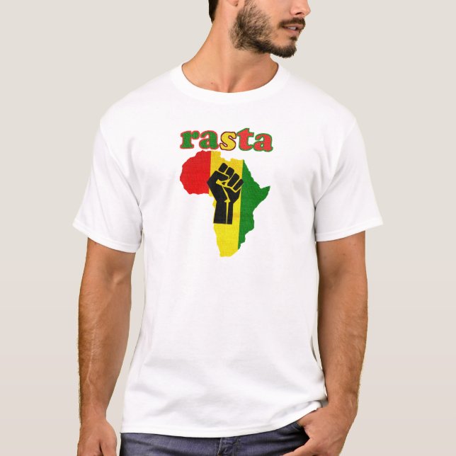 T-shirt Poing de puissance noire de Rasta au-dessus de (Devant)