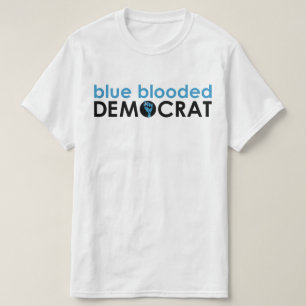 T-shirt poing démocrate de sang bleu