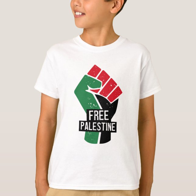 T-shirt Poing du drapeau de la Palestine libre (Devant)