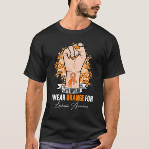 T-shirt Poing Je Porte Du Ruban Orange Pour Leucémie Award