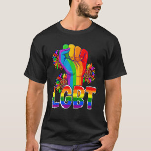 T-shirt Poing LGBT Drapeau Gay pride Soutien LGBTQ Sunflo