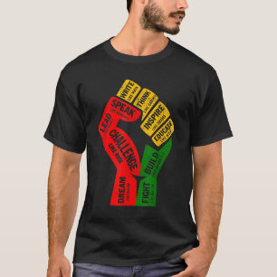 T-shirt Poing main Inspirant Black Leaders puissance Black