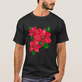 T-shirt Poinsettia Joyeux Noël Fleur Joyeux Noël