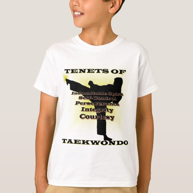 T-shirt Point culminant d'or de principes de TKD (Devant)