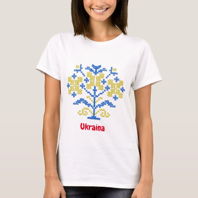 T-shirt point de croix, broderie à l'ukrainienne (Devant)
