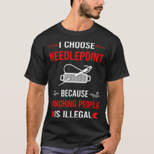 T-shirt Pointe de la toile de point d'aiguille