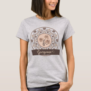 T-shirt Pointe de renouveau personnalisé Mocha Rococo Mand