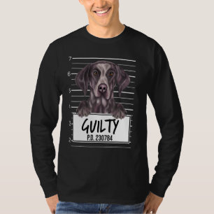 T-shirt Pointeur à cheveux allemand Mugshot Guilty Chien