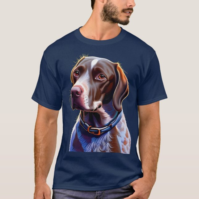 T-shirt Pointeur à cheveux court allemand Imaginaire migno (Devant)